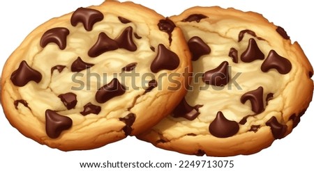 Cookies with Choco Chips Detailed Beautiful Hand Drawn Vector Illustration