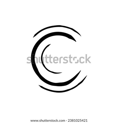 Hand drawn c letter font style for decorative, poster, logo.