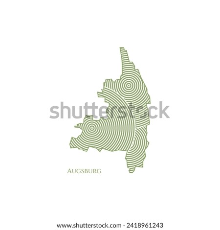 Augsburg Map - World Map International vector template. German region silhouette vector illustration