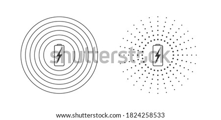 Wireless charging icons. Wireless charging icon concept. Variations of wireless charging icons for web and animation. Vector illustration