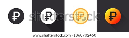 Russian ruble icons. Russian ruble sign. Money symbols. Money icon concept. Flat icons in a different style. Vector illustration