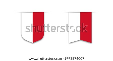 Monaco flag. Label flag icon, checkbox sign. Flags of the world. Vector illustration
