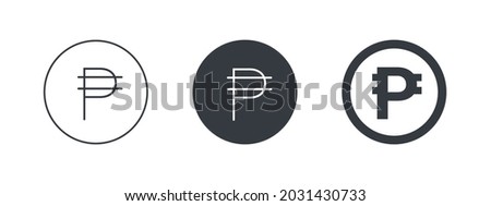 Sign of the Philippine peso. Sign of the Philippine currency. Money symbols of the world. Vector illustration