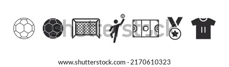 Handball icons. Sports icons in simple style. Handball elements for design. Vector icons