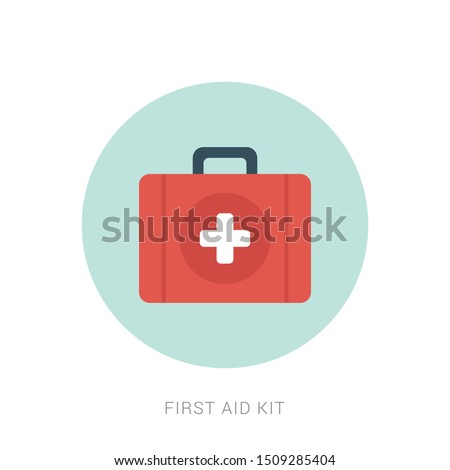 First aid kit isolated on white background