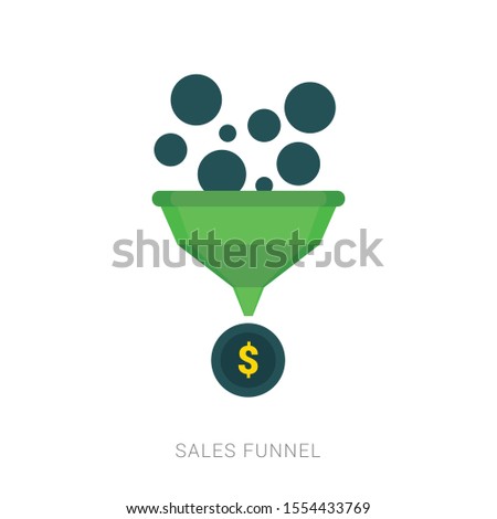Funnel flat circle icon. Flat stylized circle icon with long shadow