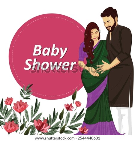 Indian baby shower invitation vector
