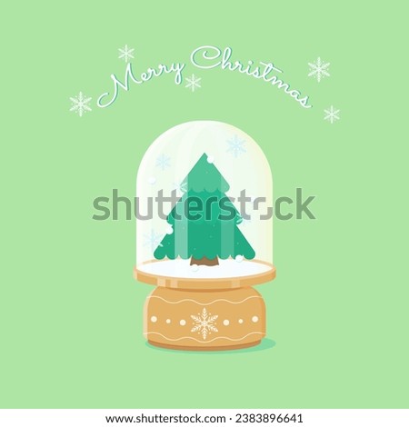 music box with christmas tree, vector illustration