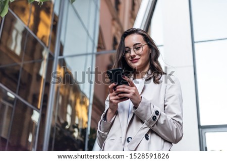 Similar – Image, Stock Photo Beautiful stylish woman looking through window