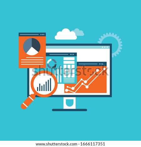 business analytics and monitoring investment and finance report graph on monitor concept