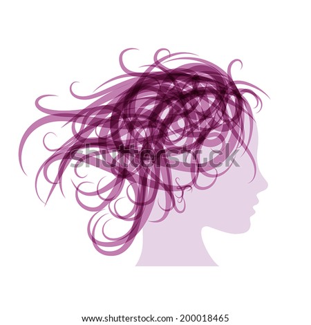 Purple Vector sign beauty hair