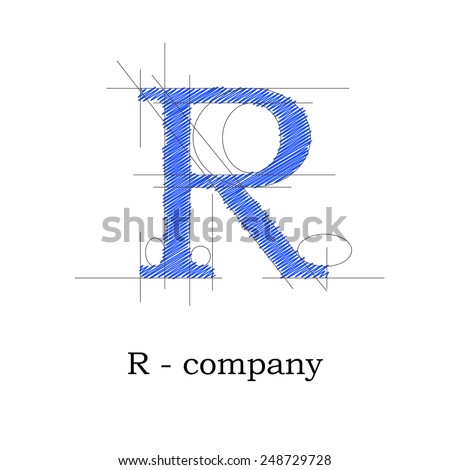 Vector sign design letter R