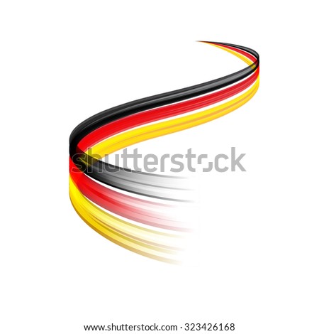 Abstract vector wake moving, dynamic german flag concept