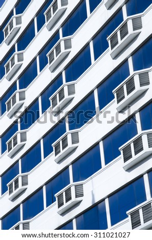 Balconies of an office background