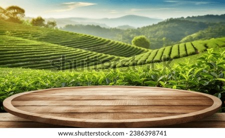 Similar – Image, Stock Photo Mountains and plantations against endless ocean in countryside