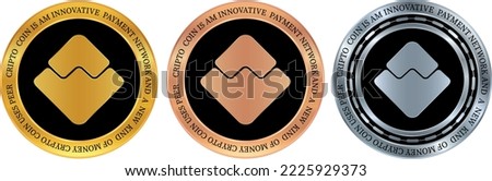 waves virtual currency logo. vector illustrations. 3d illustrations.