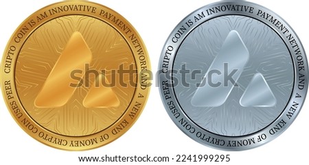 avalanche-avax  coin vector illustrations. 3d illustration. vector coins.
