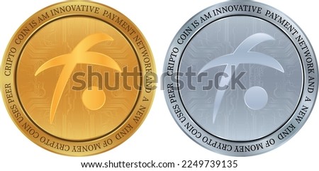 fusion-fsn coin vector illustrations. vector crypto coins.