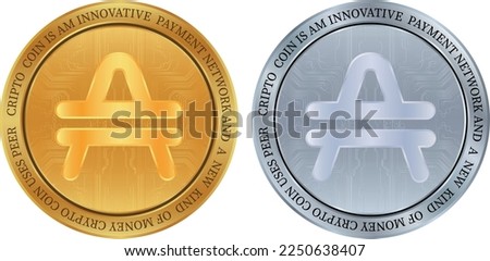 amp coin vector images. 3d illustration.