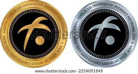 fusion-fsn coin vector illustrations. vector crypto coins.