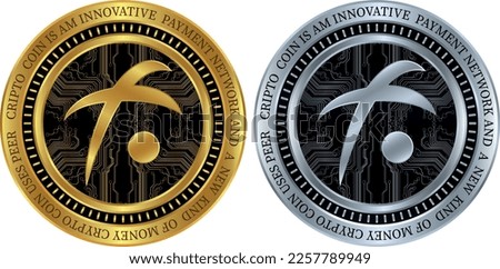 fusion-fsn coin vector illustrations. vector crypto coins.