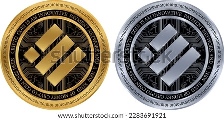 binance usd-busd coin vector illustrations. vector crypto coins.
