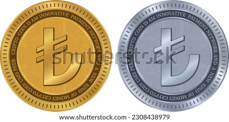 Turkish lira-tl coin vector illustrations. 3d drawing