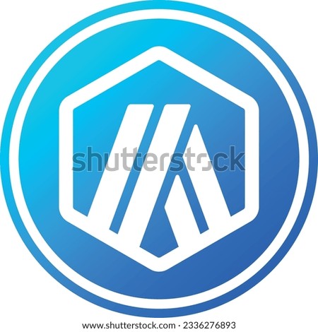 Cryptocurrency logos in blue circle. arbitrum-arb coin vector illustrations. 3d illustrations.