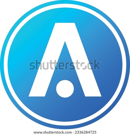Cryptocurrency logos in blue circle. aion coin vector illustrations. 3d illustrations.
