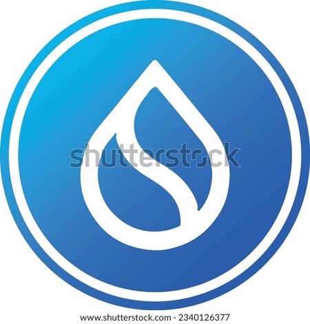 Cryptocurrency logos in blue circle. vector logo images. 3d illustrations.