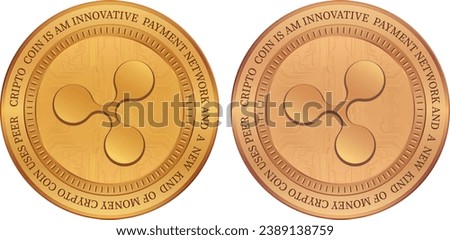 ripple-xrp coin vector illustrations. 3d illustration