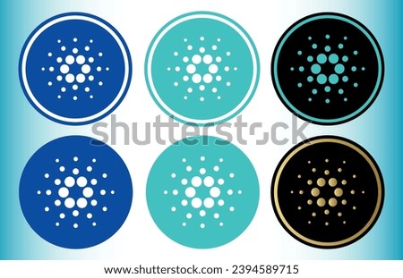 cardano-ada cryptocurrency logo illustrations on abstract background. 3d illustrations.