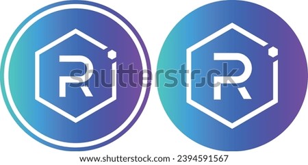 Illustrations of raydium-ray cryptocurrency logo on abstract background. 3d illustrations.