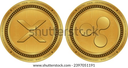ripple-xrp coin vector illustrations on transparent background. 3d illustration