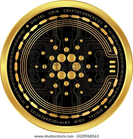 cardano-ada virtual currency. vector illustrations. 3d illustration.