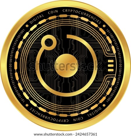 metallic cryptocurrency vector illustrations. stargate render-rndr coin logo. 3d illustrations.