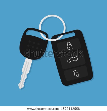 Vector car key flat icon