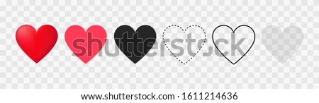 Red heart icon on white background. Love logo heart illustration. Imagine de stoc © 
