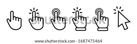 Vector hand cursors icons click set Photo stock © 