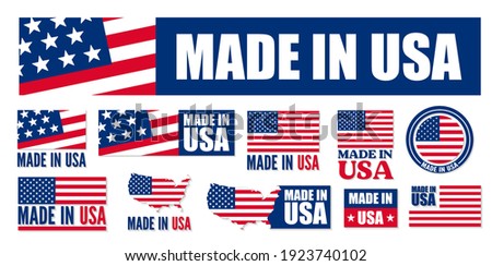 Made in the USA logo or label. Vector illustration