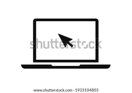 Click in laptop vector icon illustration