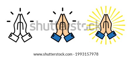 Pray or hands in religious prayer vector icon Foto d'archivio © 
