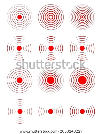 Set of radar icon. Sonar waves icon. Vector illustration