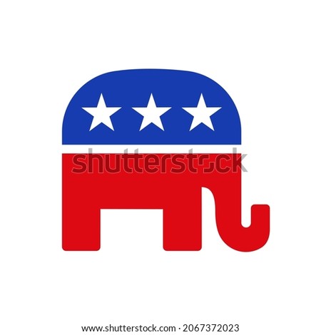 Illustration of a republican elephant with American USA stars