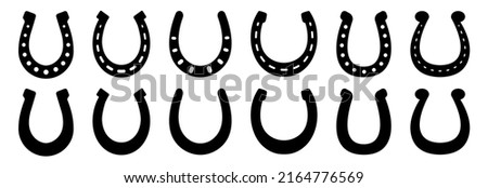 Horseshoe icon set. Luck symbol or fortune icon