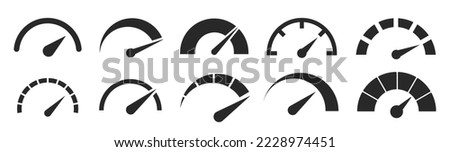 Speedometer, tachometer icon. Fast sign logo