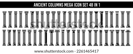 Ancient columns icon set. Vector icon