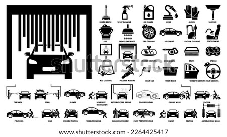 Professional auto car detailer icon. Vector illustrations