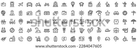 Tour and travel icon set. Travel and tour icons set. Tourism vector icon