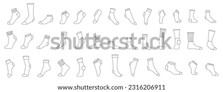 Socks icon linear. Vector illustration